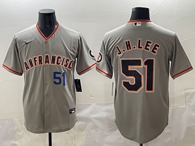 Men 2025 San Francisco Giants #51 J.H.Lee Grey Game Nike MLB Jersey style 18->san diego padres->MLB Jersey